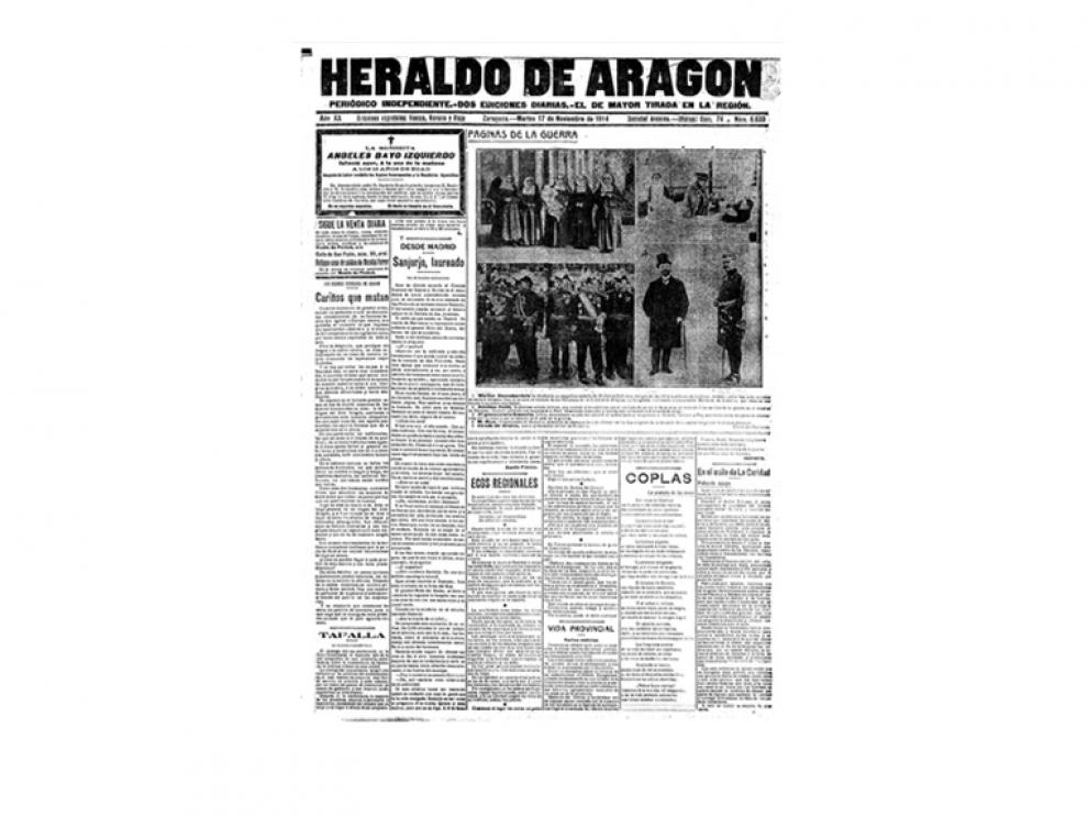 Portada de HERALDO el día 17 de noviembre de 1914