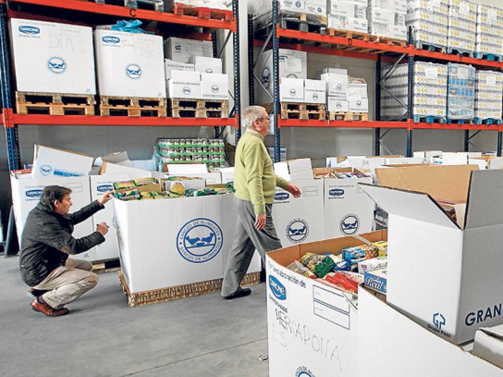 El almacén del Banco de Alimentos de Soria, en una época en la que estaba a rebosar