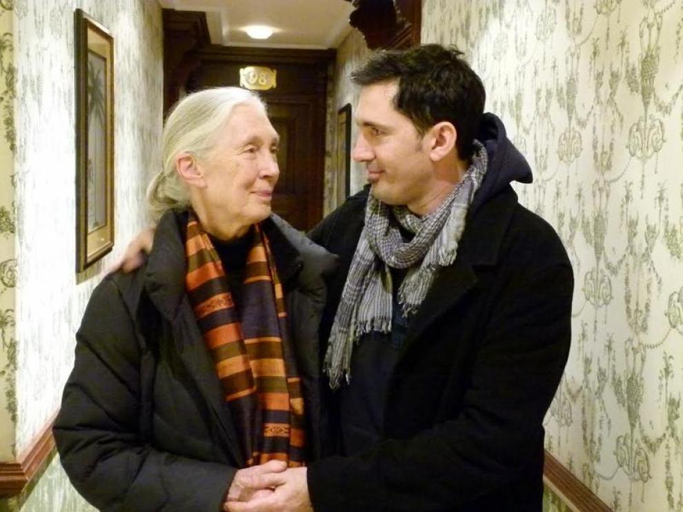 Jane Goodall y César Bona