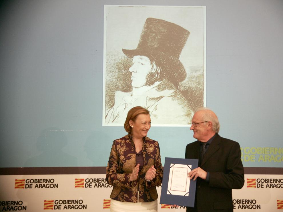 Natalio Bayo en la entrega del Premio Aragón Goya 2014