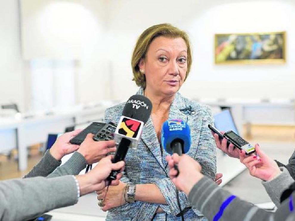 Luisa Fernanda Rudi habló ayer del campus tras la reunión de la Fundación Goya en Madrid.