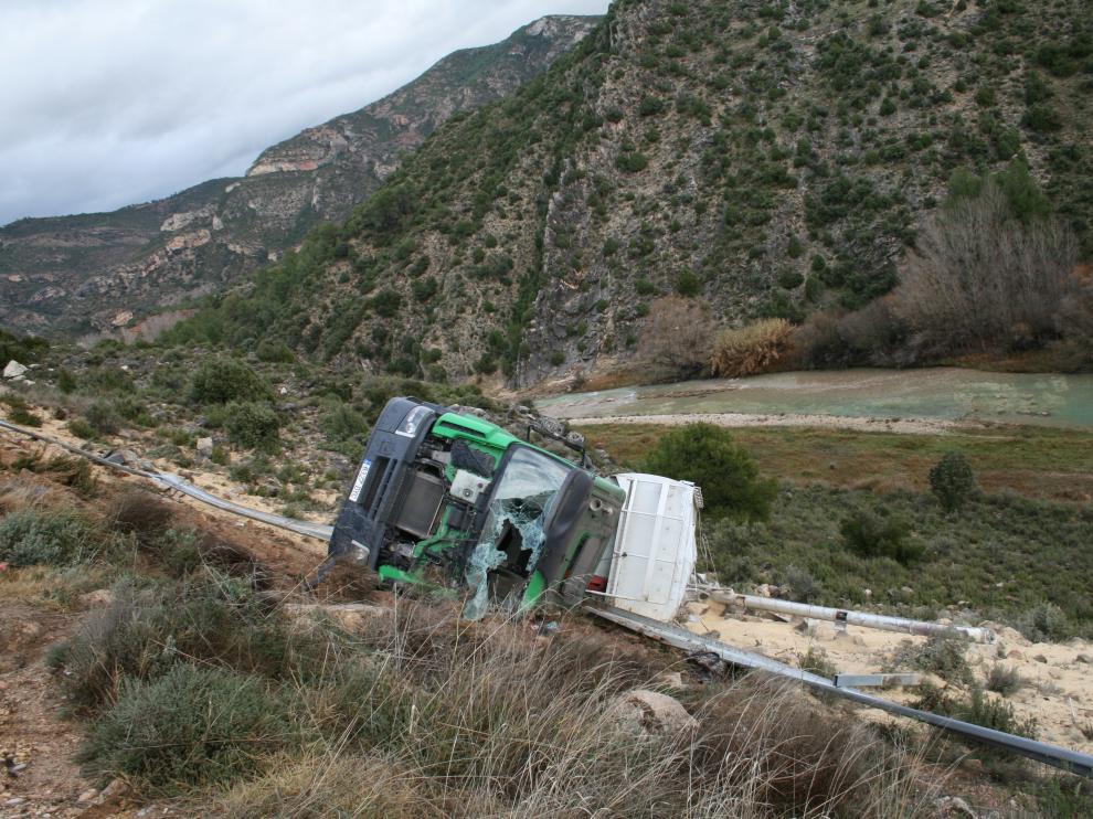 El camión transportaba piensos
