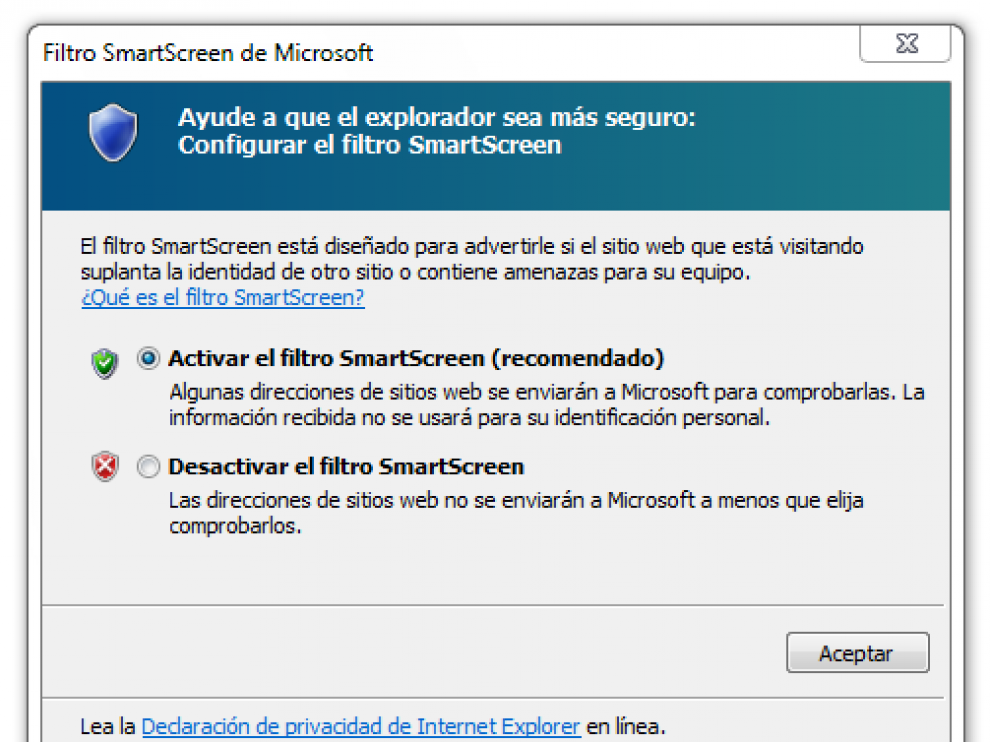 Anti phishing Internet Explorer