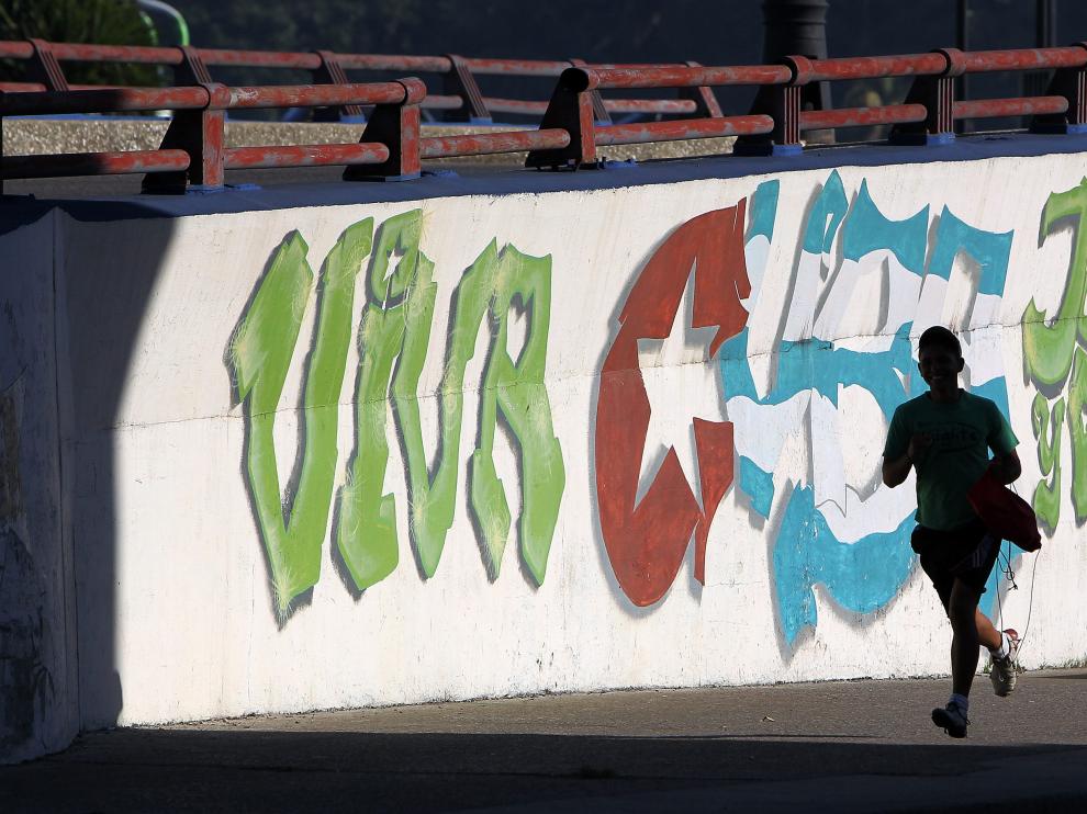 Un mural de contenido revolucionario en La Habana