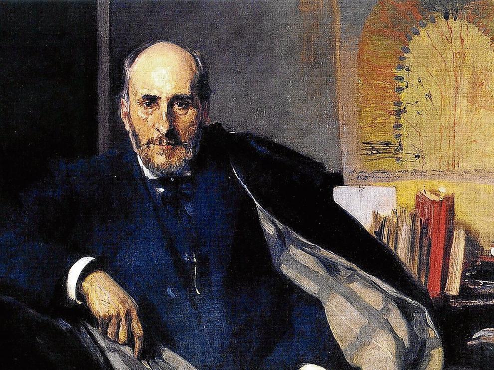 Retrato que Joaquín Sorolla le realizó a Santiago Ramón y Cajal.