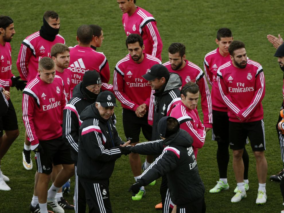 La plantilla del Real Madrid, durante un entrenamiento