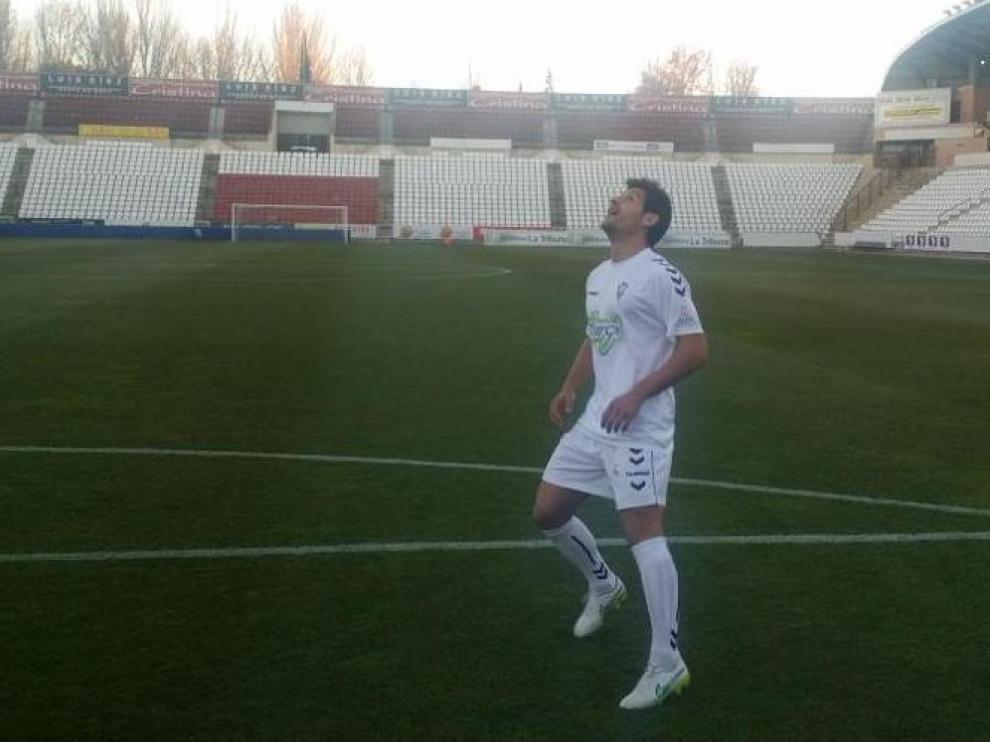 Paredes, en su presentación como jugador del Albacete
