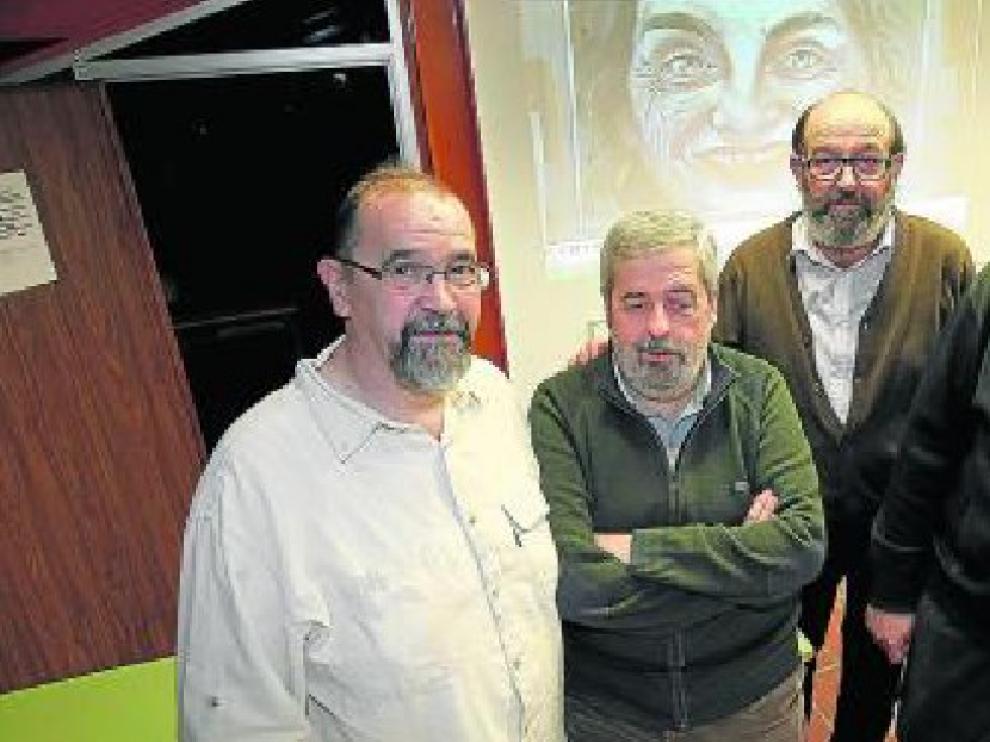Por la izquierda, Pascual Berniz, Manuel Saz, Anacleto Armunia y Rafael Ibáñez.