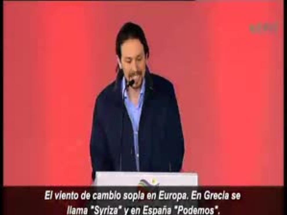 Pablo Iglesias se atreve con el griego en Atenas