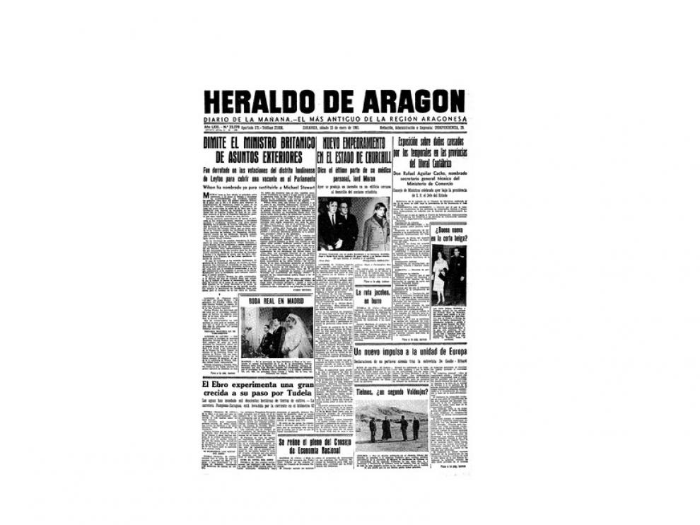 Portada de HERALDO el día 23 de enero de 1965