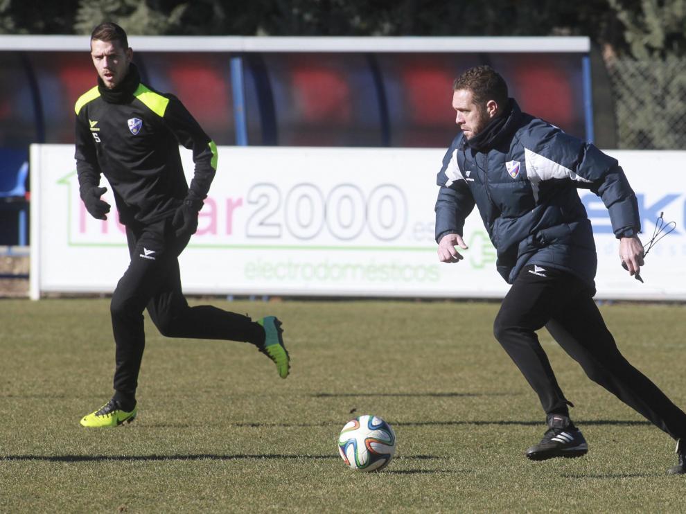 Un entrenamiento de la SD Huesca