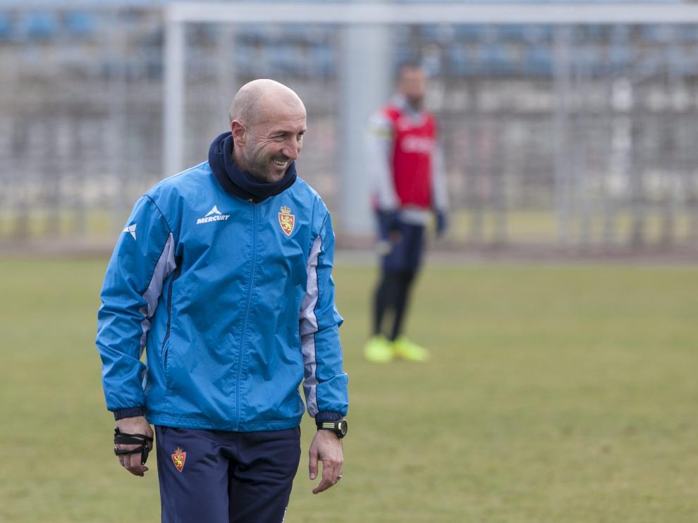 Popovic, durante un entrenamiento del Real Zaragoza