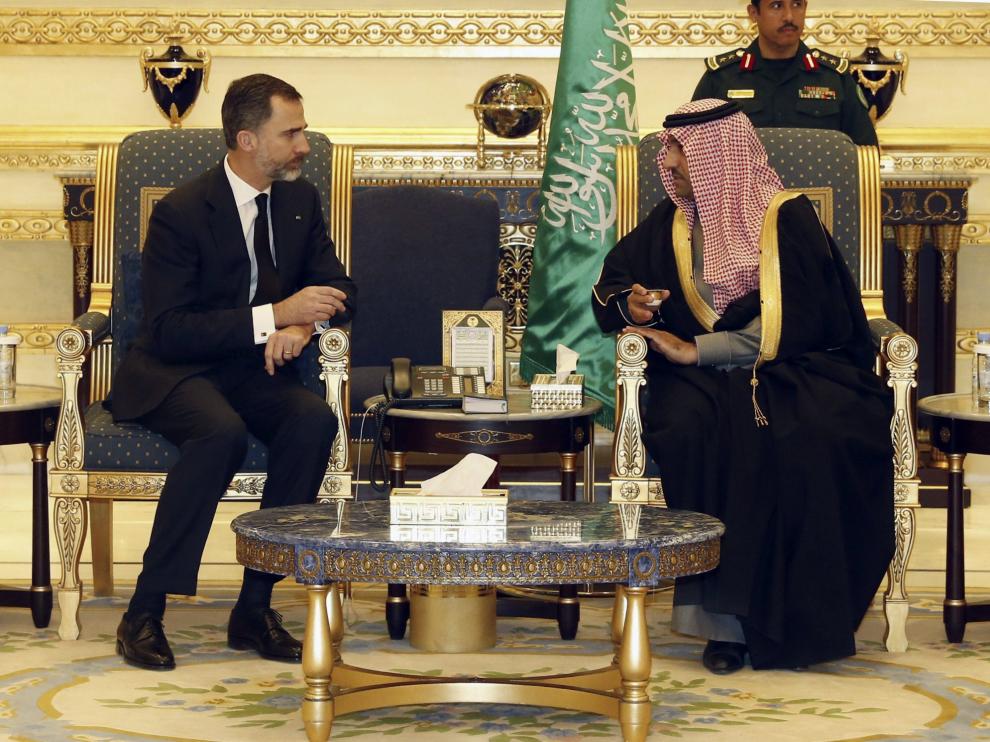 Reunión del rey Felipe VI con el monarca saudí