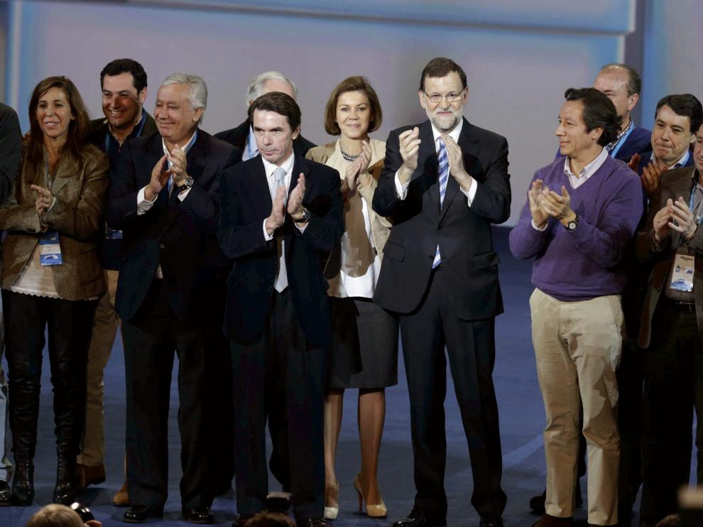 Rajoy, Aznar y otros dirigentes del PP, en la clausuara de la convención nacional