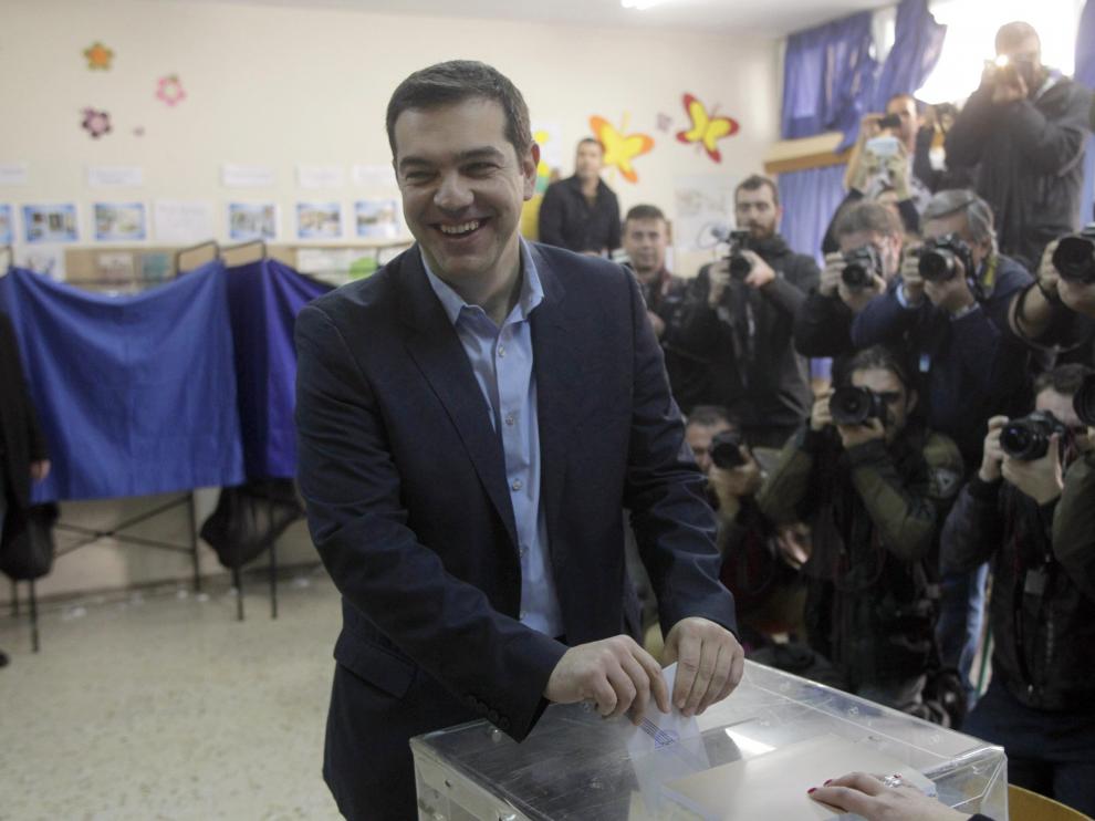 ?Alexis Tsipras, votando en un colegio electoral de Atenas