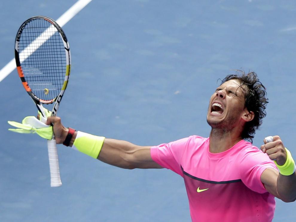 Rafa Nadal celebra su paso a cuartos de final en el Open de Australia