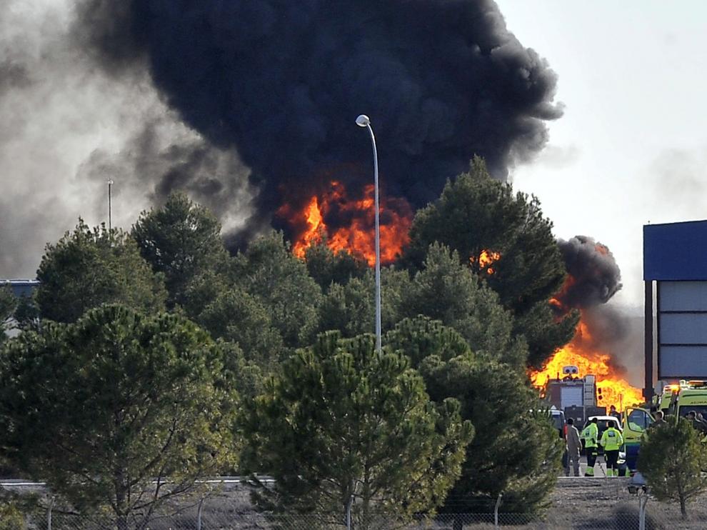 Imagen del accidente en la base de Los Llanos