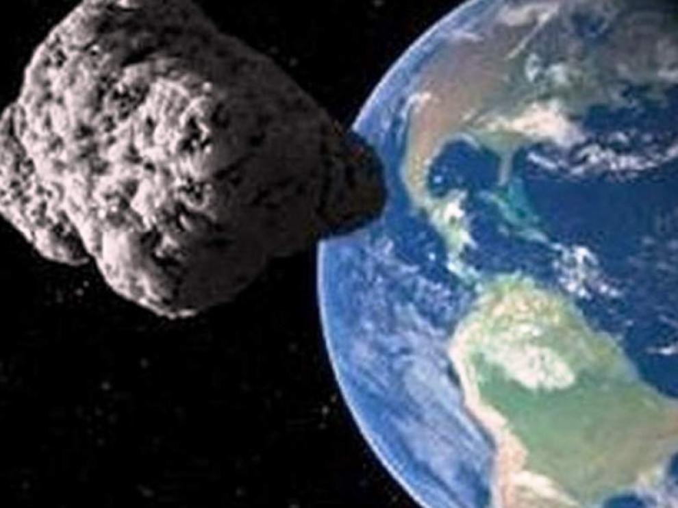 Imagen de archivo de un asteroide acercándose a la tierra.