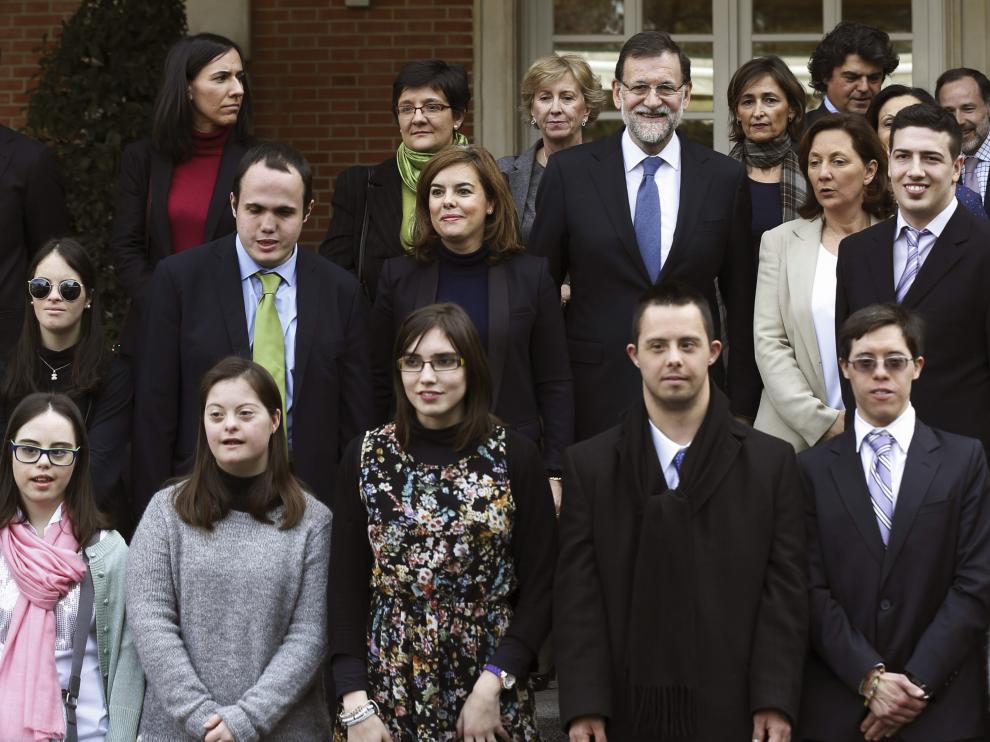 Rajoy y Saénz de Santamaría tras la firma del convenio