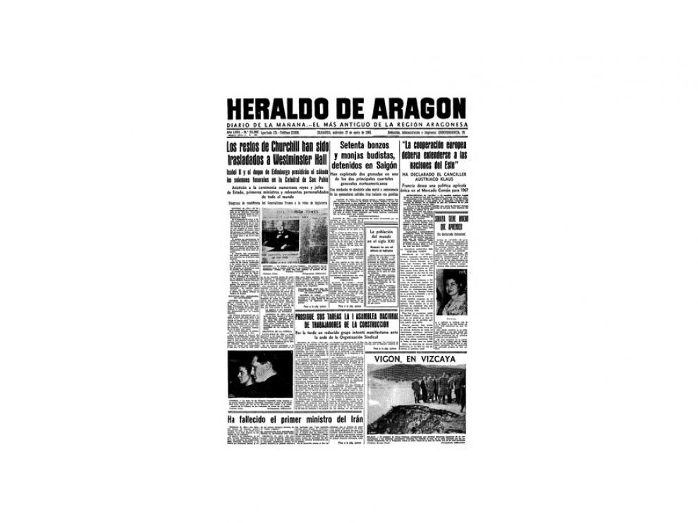 Portada de HERALDO el día 27 de enero de 1965
