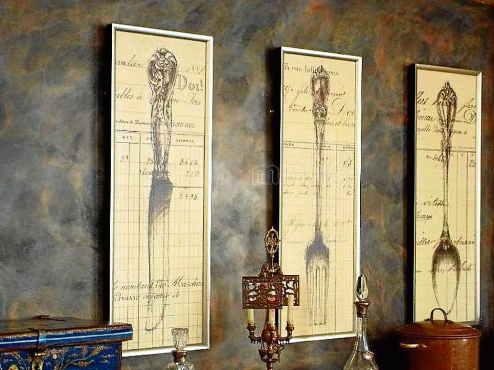 Decoración del comedor del hotel La Abadía, de Castillazuelo