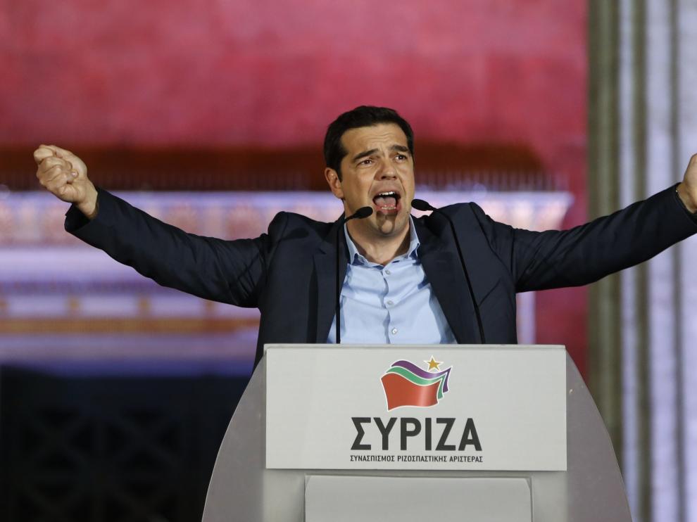 Alexis Tsipras celebra su triunfo en las elecciones griegas