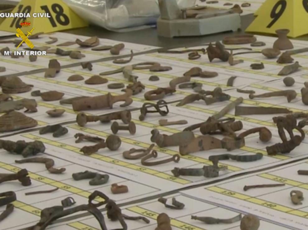 Imagen de archivo de piezas arqueológicas interceptadas