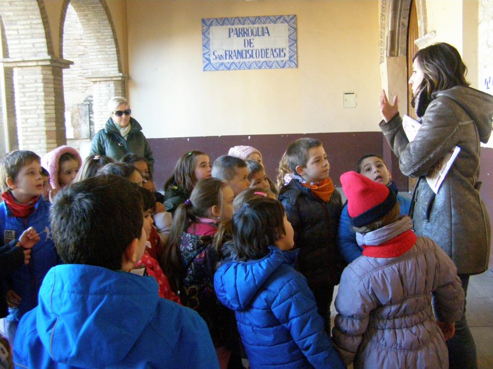 Último grupo de escolares que ha visitado el exconvento de San Francisco.