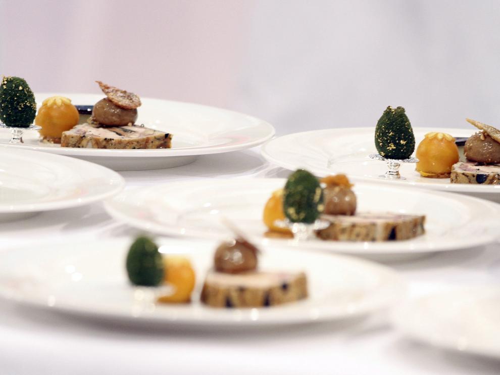 Detalle de uno de los platos elaborados en la final del concurso de cocina Bocuse d'Or.