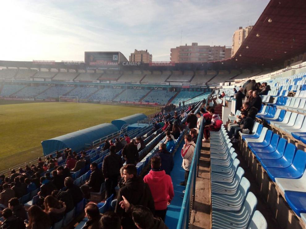 Entrentamiento en la Romareda este jueves del Real Zaragoza