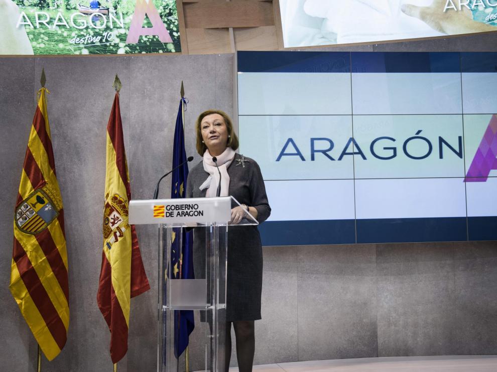 La presidenta Rudi promocionando Aragón en Fitur