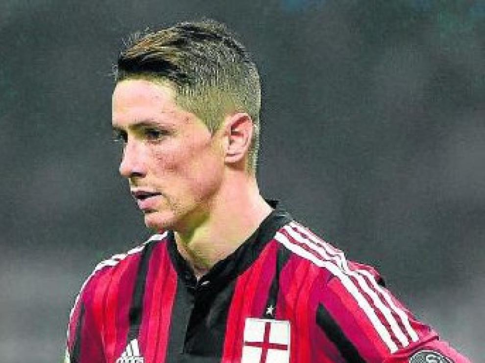 Torres durante el partido de la liga italiana con el Milan.