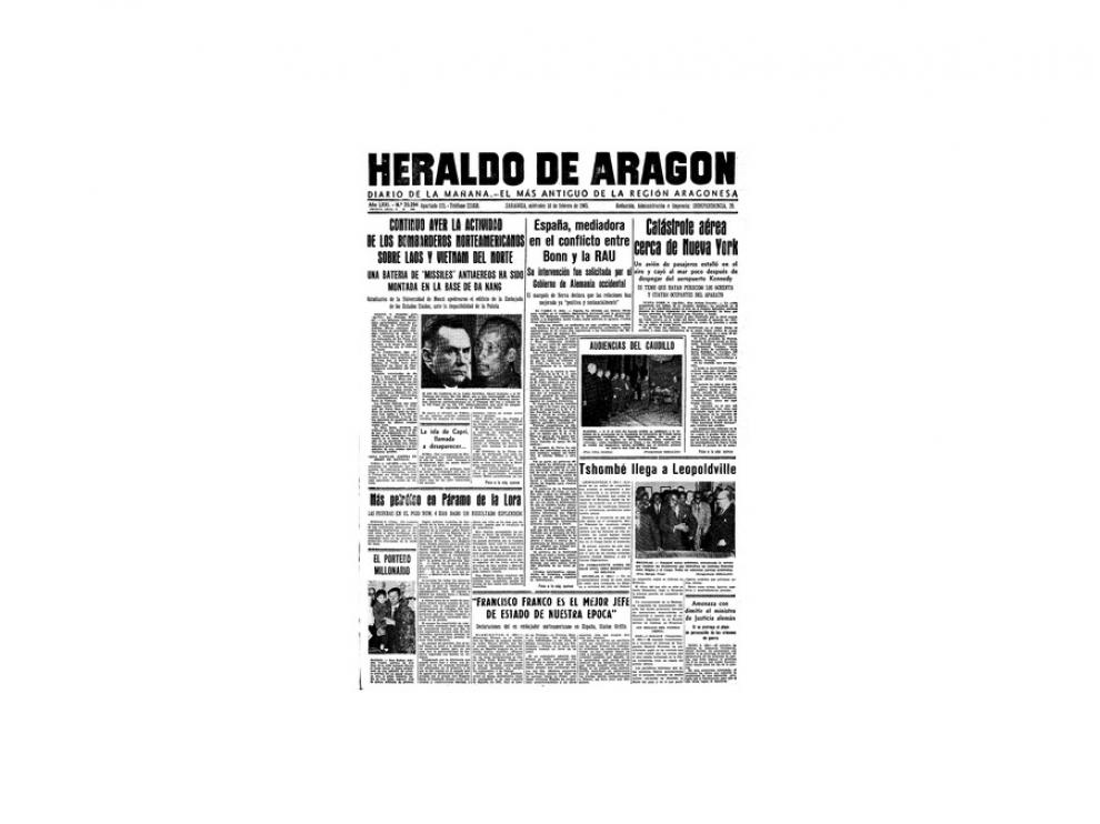 Portada de HERALDO el día 10 de febrero de 1965