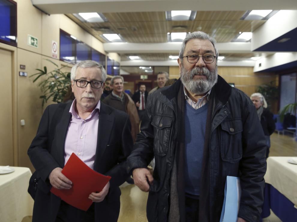 Toxo y Méndez, tras una de las reuniones