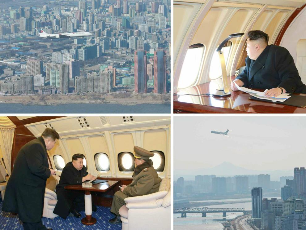 Kim Jong-Un en su nuevo avión privado