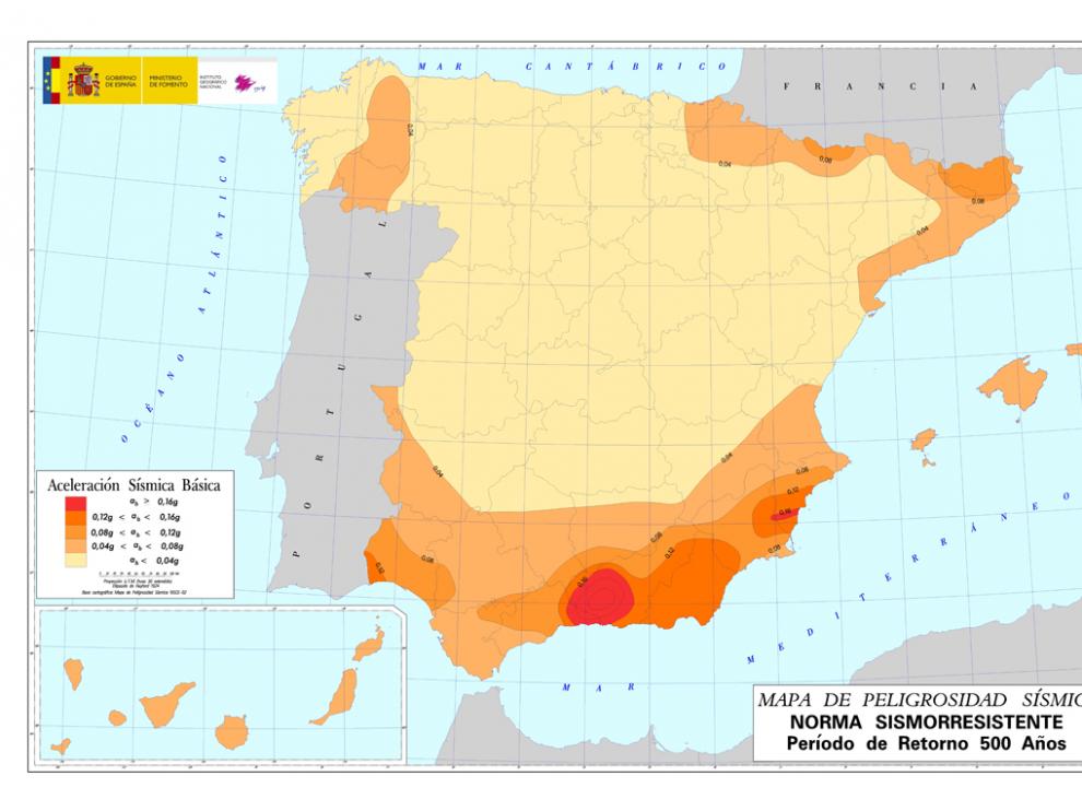 Mapa de peligrosidad sísmica