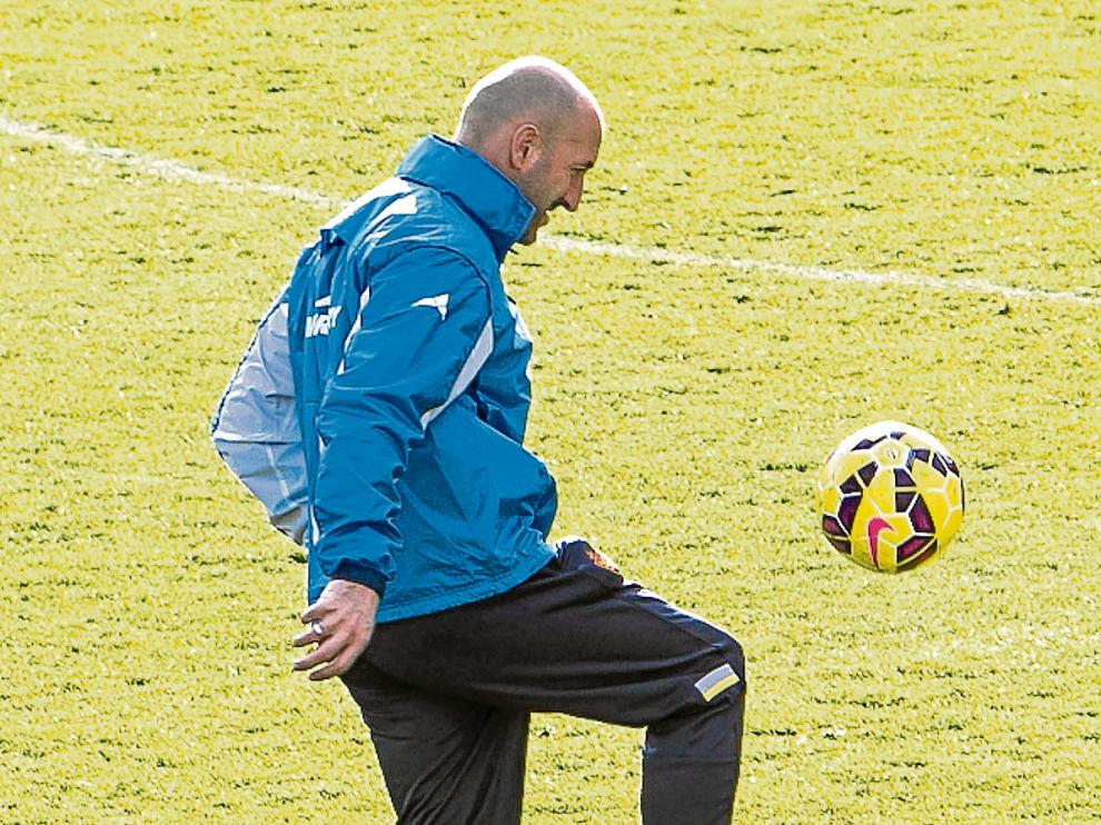 Ranko Popovic, en un entrenamiento del Real Zaragoza.