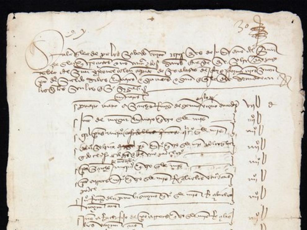 Una de las cartas de Cristobal Colón pertenecientes al archivo de la Casa de Alba