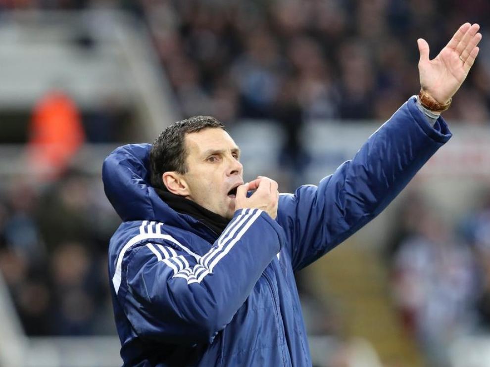 Poyet, durante un partido del Sunderland