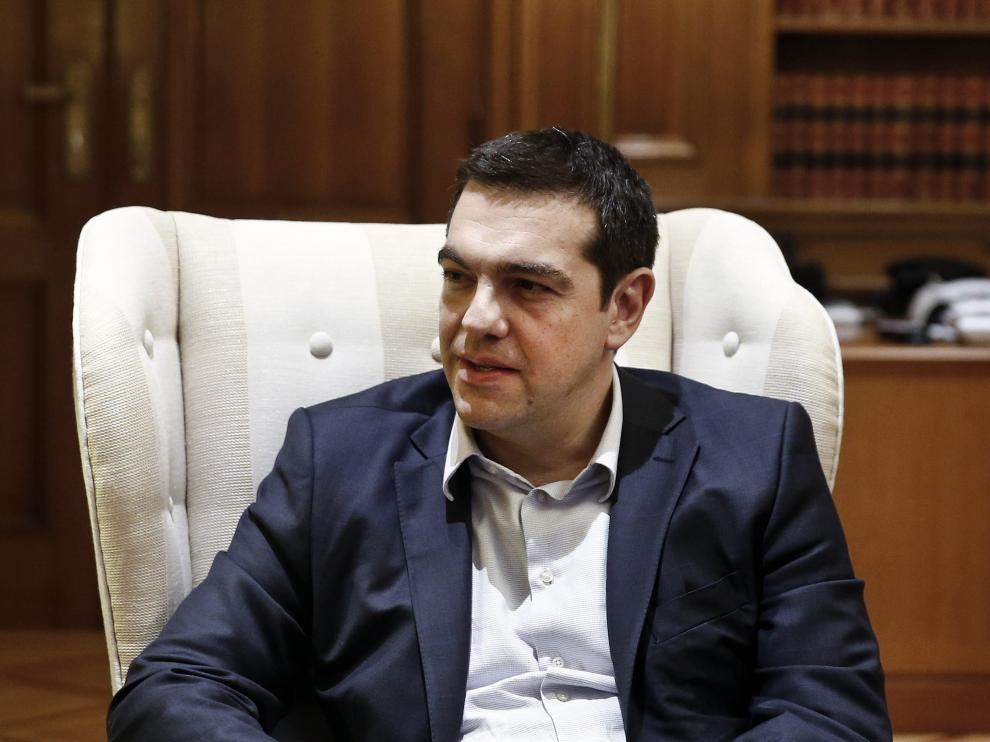 Tsipras durante una reunión en Estados Unidos