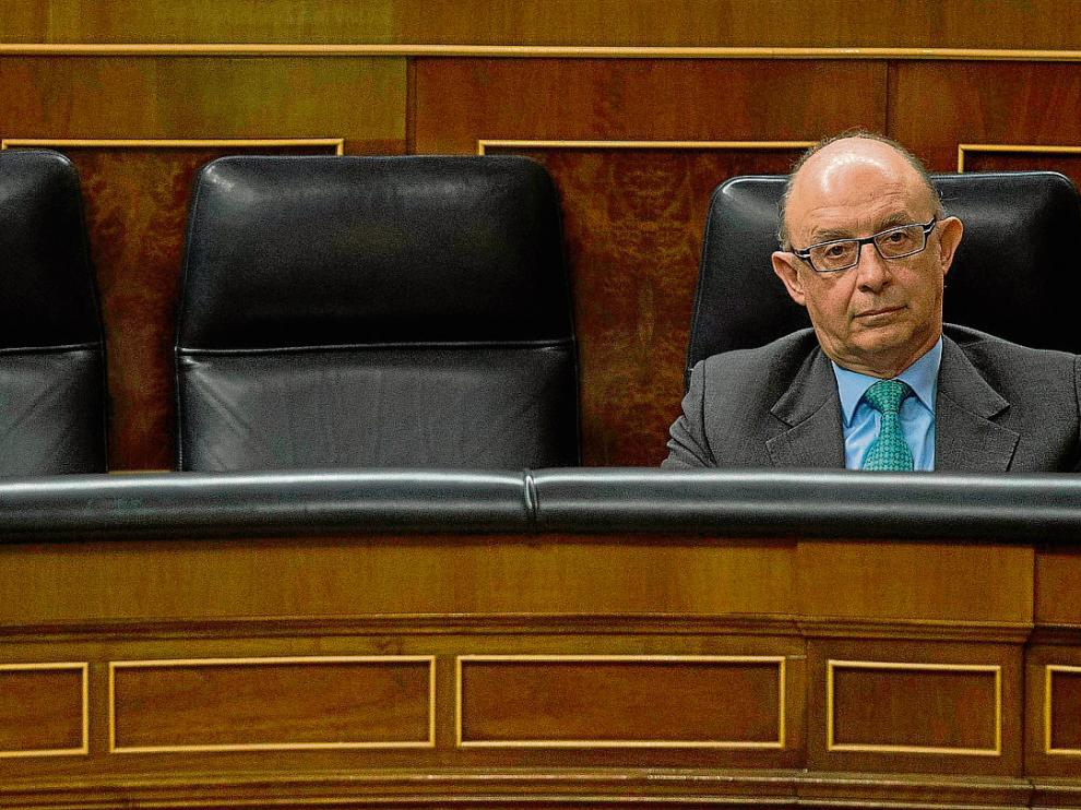 El ministro de Hacienda, Cristóbal Montoro, en el Congreso de los Diputados.