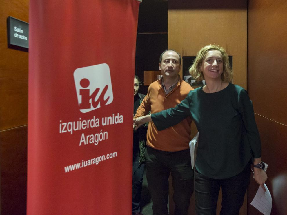 Patricia Luquin y Luis Ángel Romero, este sábado antes de intervenir