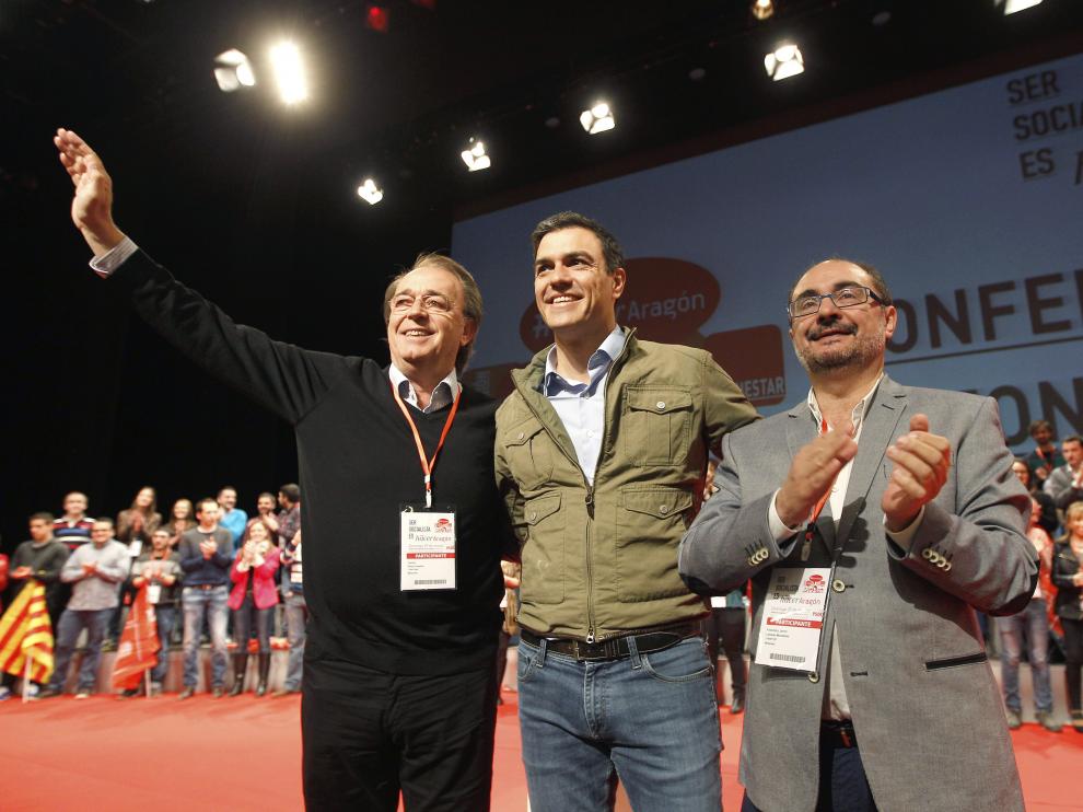 Anadón y Lambán junto a Pedro Sánchez en Zaragoza