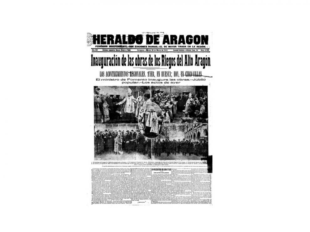 Portada de HERALDO el día 30 de marzo de 1915