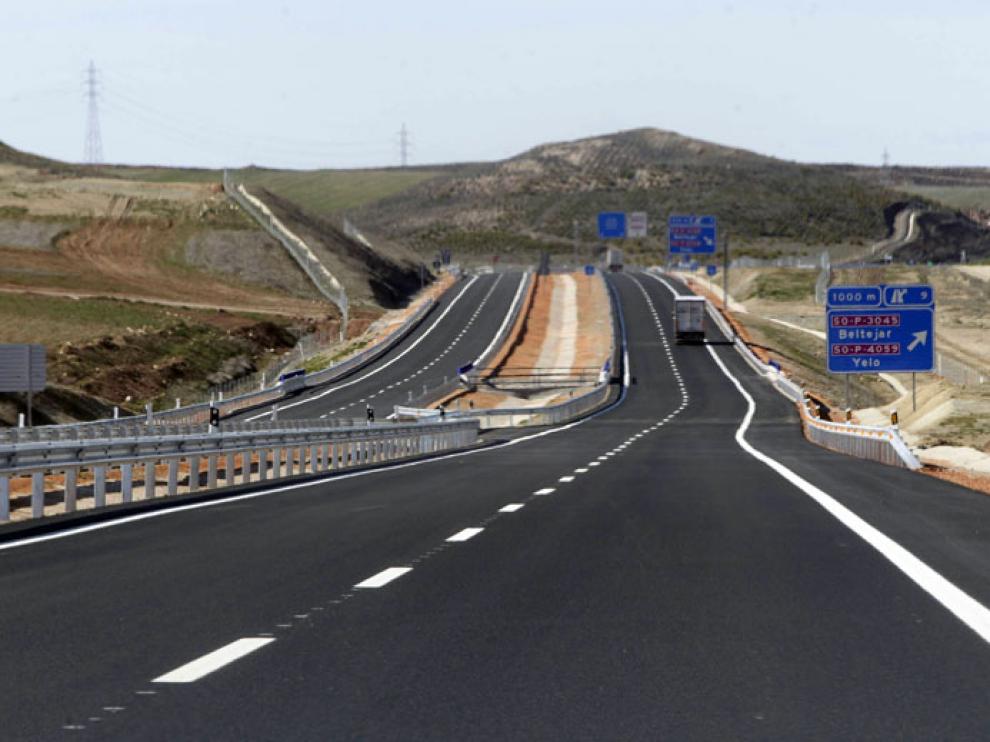 Fotografía tomada este lunes en el nuevo tramo de la Autovía de Navarra entre Medinaceli y Radona
