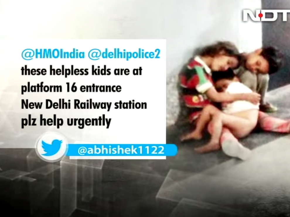 Tres niños son abandonados por su padre en la India