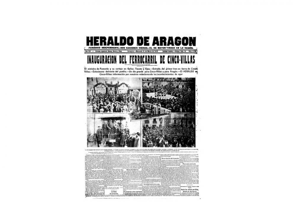 Portada de HERALDO el día 31 de marzo de 1915