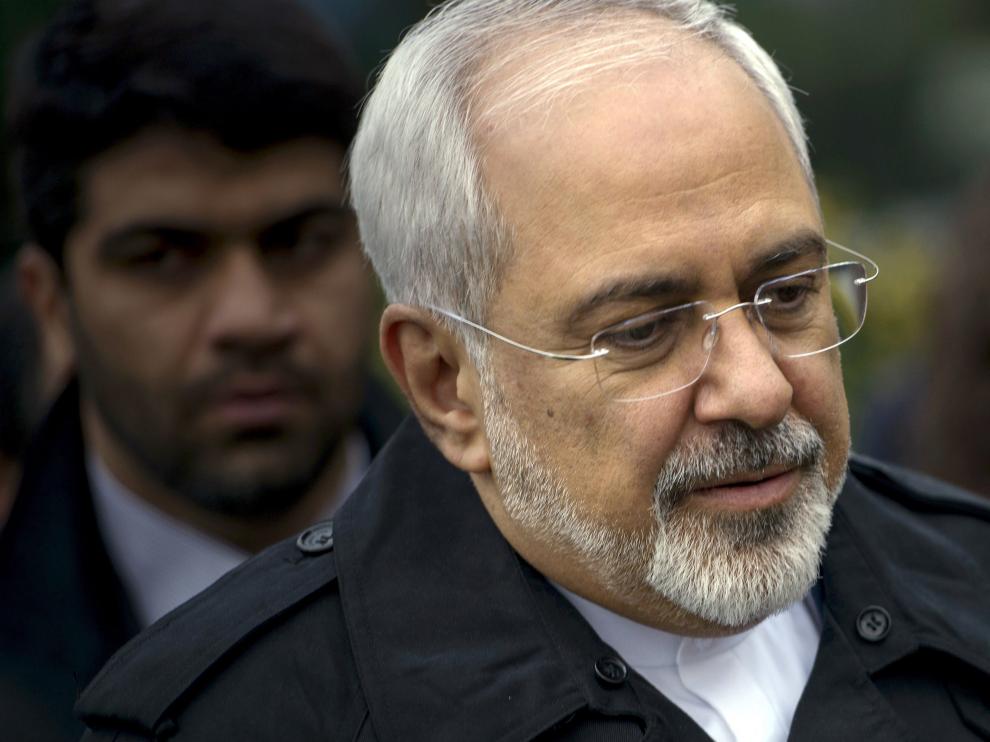 El ministro de asuntos exteriores de Irán Javad Zarif durante la reunión de este miércoles