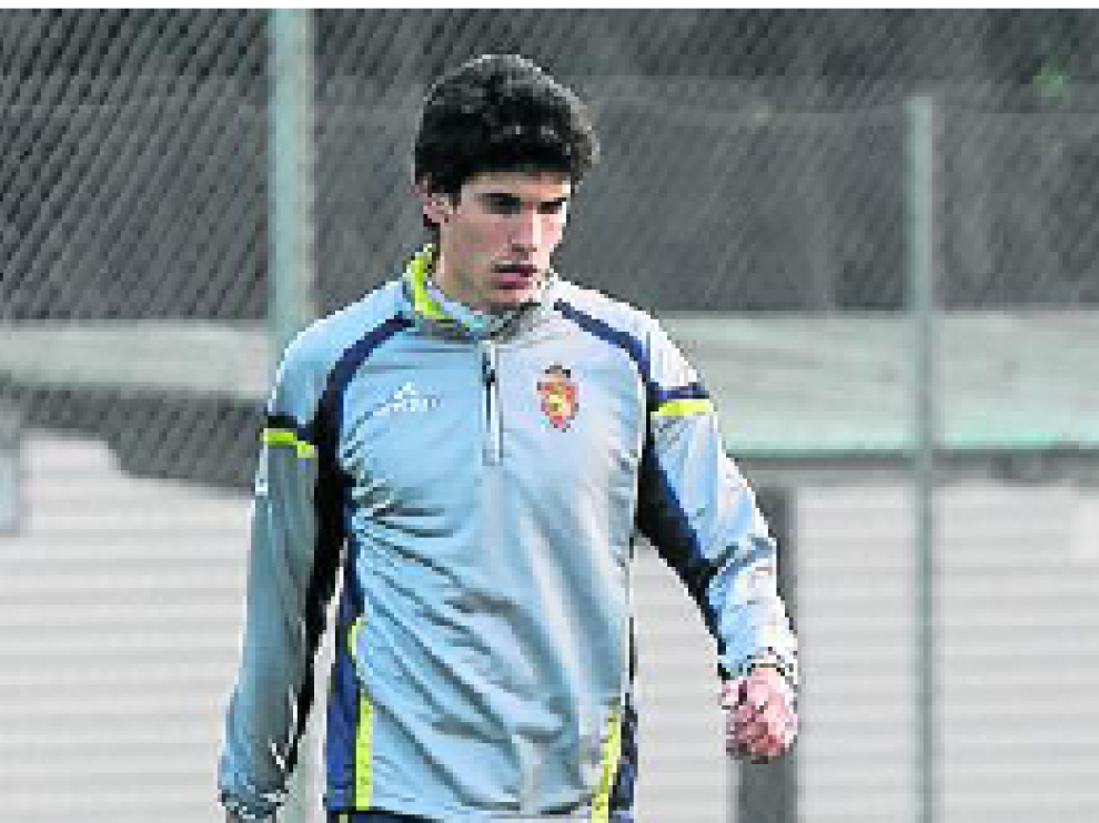 Vallejo, en un entrenamiento del Real Zaragoza.