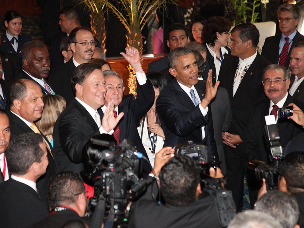 Obama saludó a Raúl Castro en la inauguración de la Cumbre